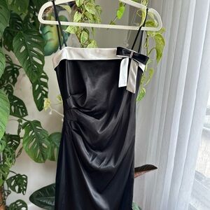 Roberta Vintage Black & White Formal Dress With Bow